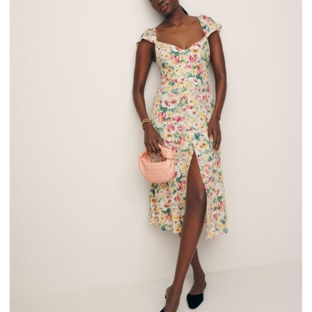 Reformation Floral Midi Dress - Multicolor